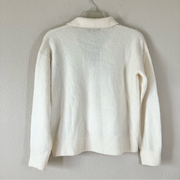 BANANA REPUBLIC Wool Pullover Polo Sweater V-neck Alpaca Quiet Luxury Preppy L - Picture 5 of 6